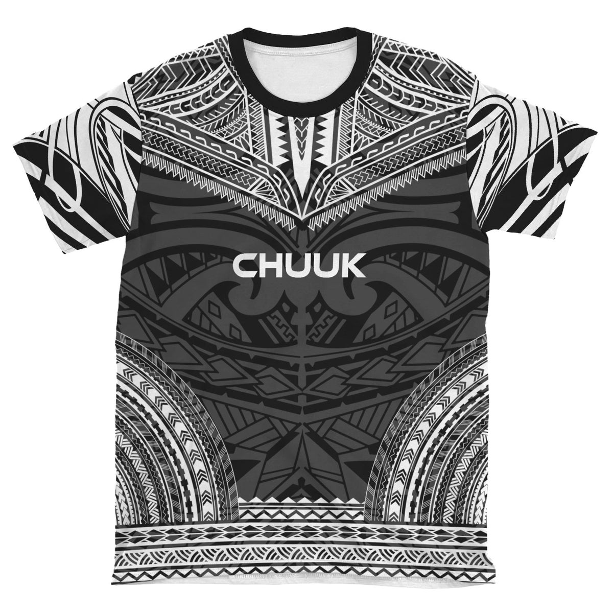 Chuuk T Shirt Chuuk Polynesian Chief Black Version - Polynesian Pride