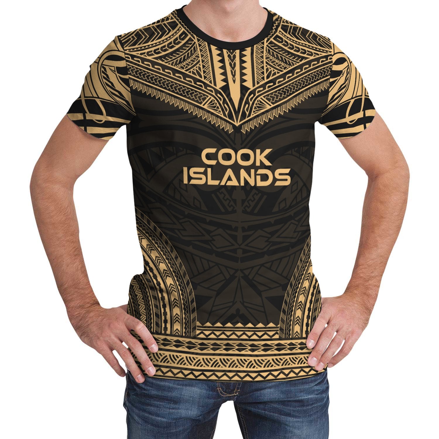 Cook Islands T Shirt Polynesian Polynesian Chief Gold Version Unisex Gold - Polynesian Pride