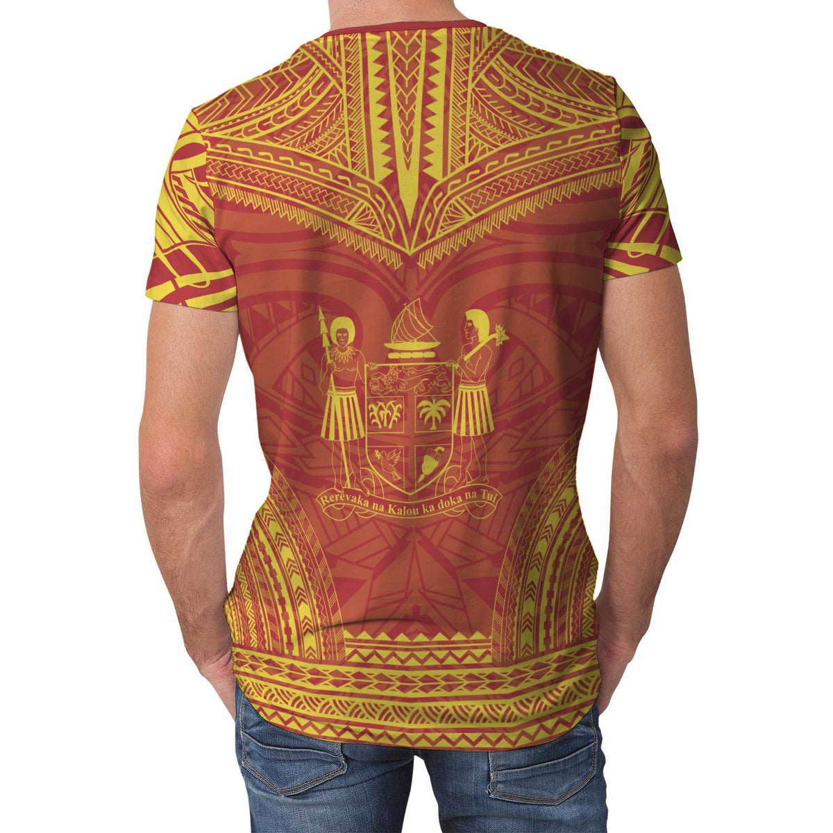 Fiji T Shirt Fijian Polynesian Chief Yellow Red Version - Polynesian Pride