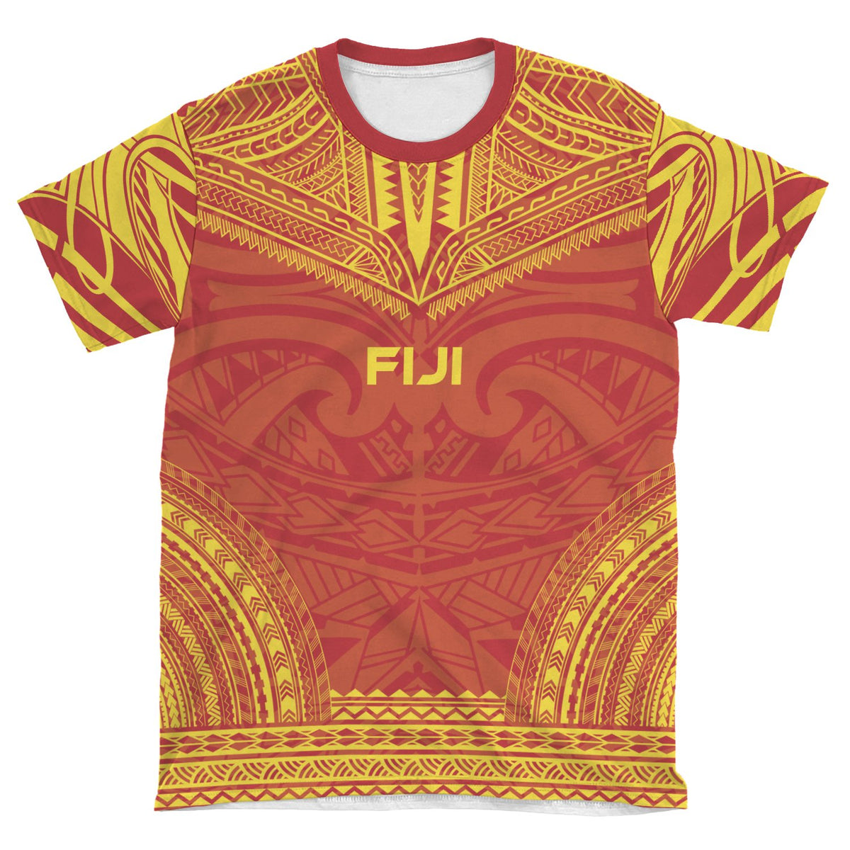 Fiji T Shirt Fijian Polynesian Chief Yellow Red Version - Polynesian Pride