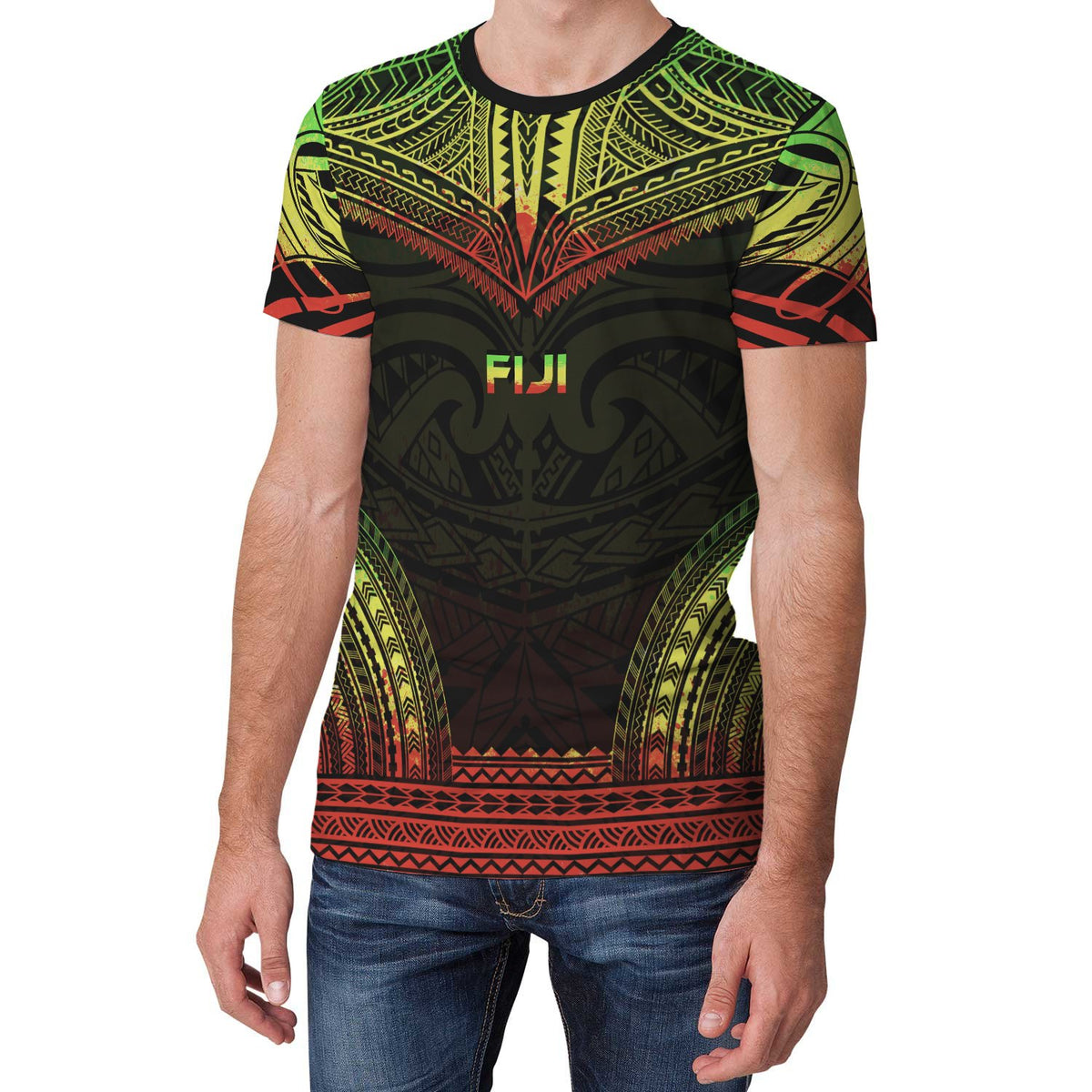 Fiji T Shirt Fijian Polynesian Chief Reggae Version - Polynesian Pride
