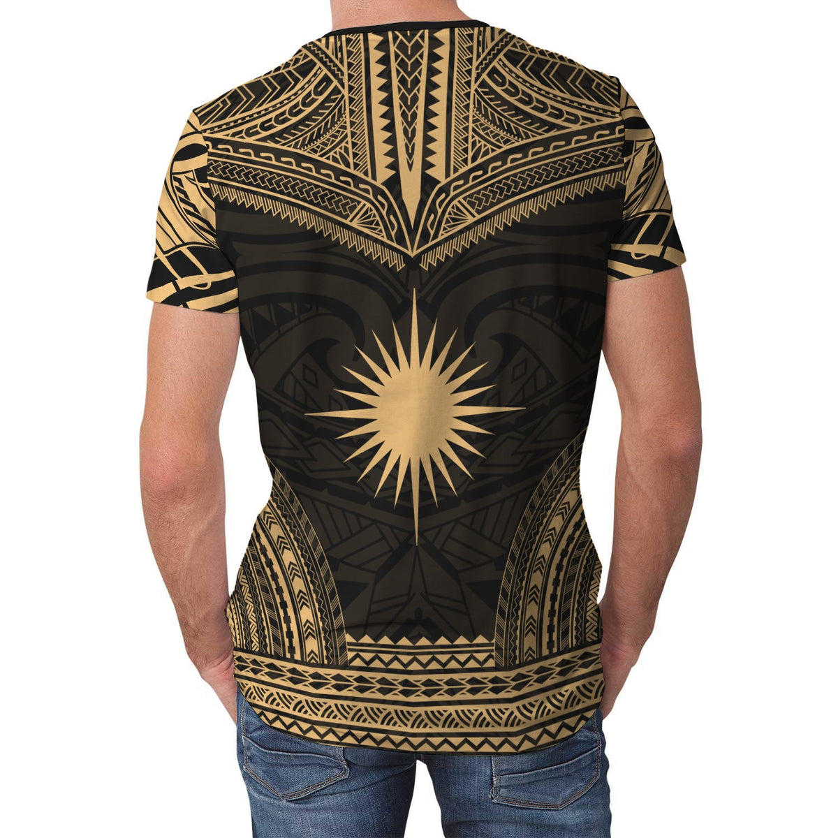 Marshall Islands Unisex T Shirt Marshall Islands Polynesian Chief Gold Version - Polynesian Pride