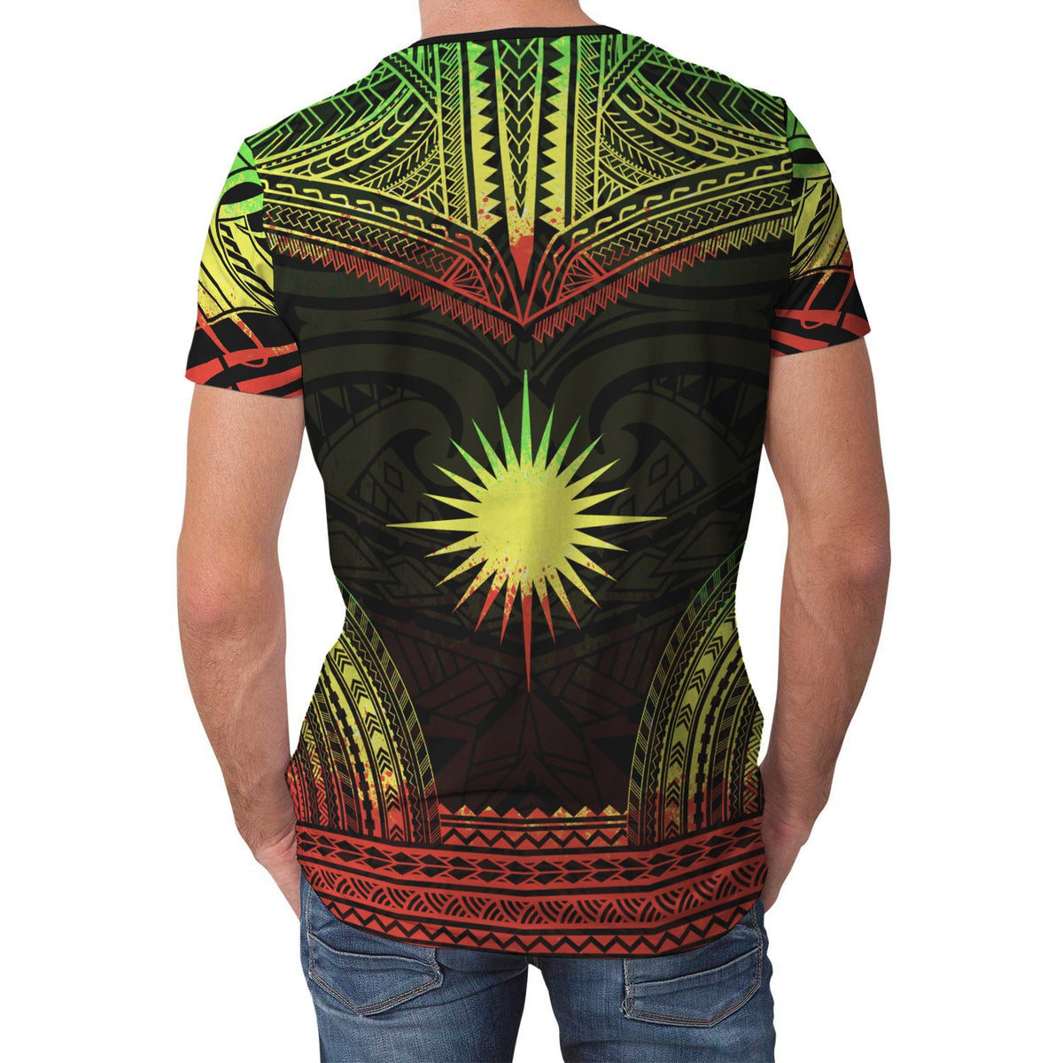 Marshall Islands Unisex T Shirt Marshall Islands Polynesian Chief Reggae Version - Polynesian Pride