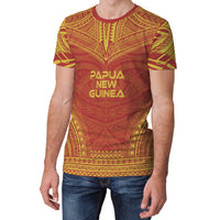 Papua New Guinea Unisex T Shirt Papua New Guinea Polynesian Chief Yellow Red Version - Polynesian Pride
