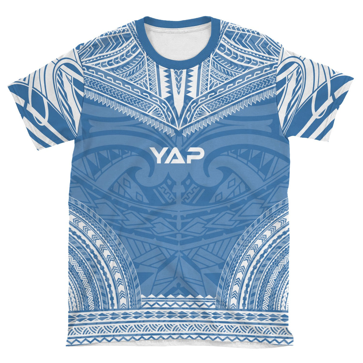 Yap T Shirt Yap Polynesian Chief BLue Version - Polynesian Pride