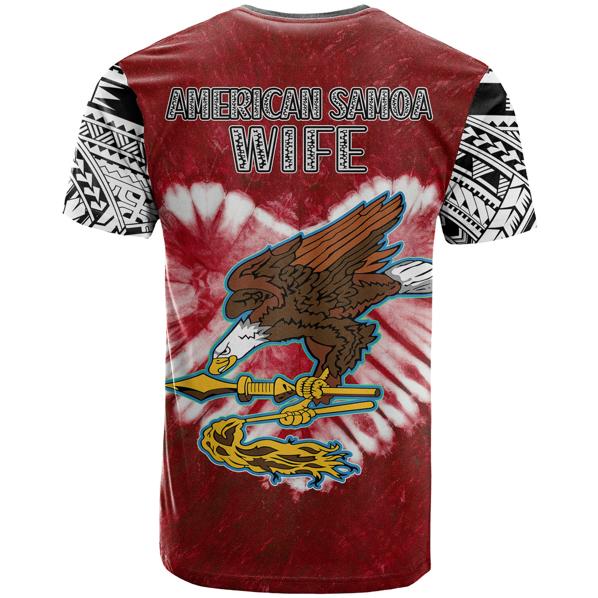 Custom American Samoa Couple Turtles T Shirt Polynesian Valentine HUSBand and WIFE Tie Dye Red LT13 No Men - Polynesian Pride