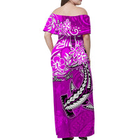 Custom His And Hers Hawaii Matching Clothing Matching Polynesian Tribal Pink Sea Turtle Honu and Hammerhead Shark Dress and Hawaiian Shirt LT13 - Polynesian Pride