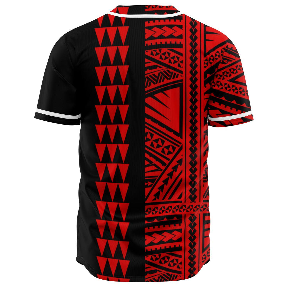 Hawaii Polynesian Kakau Baseball Jersey V.2 - Freestyle - Red - Polynesian Pride