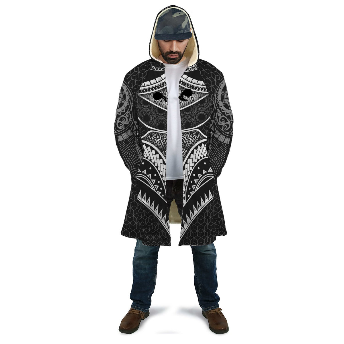 Polynesian Cloak - American Samoa Coat Of Arm With Poly Patterns - Polynesian Pride