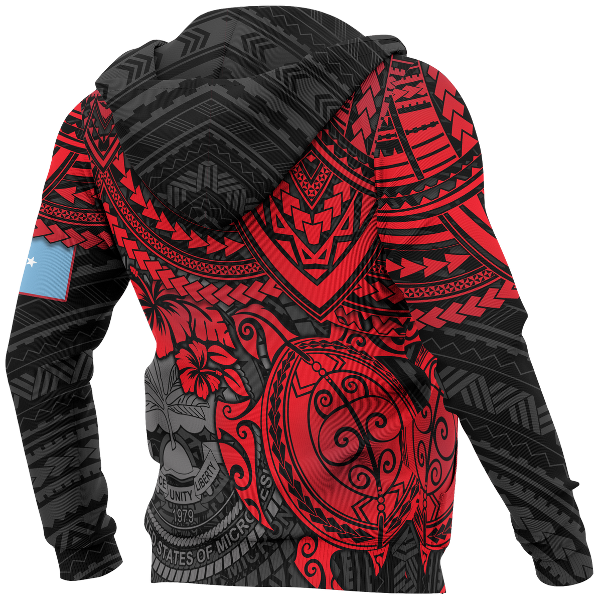 Federated States of Micronesia Hoodie Red Turtle - Polynesian Pride