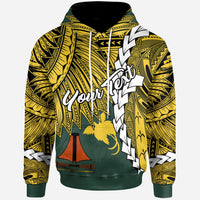 Papua New Guinea Jiwaka Province Polynesian Custom Hoodie Tribal Wave Tattoo Unisex Yellow - Polynesian Pride
