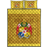 (Custom Personalised) Tonga Pattern Quilt Bed Set Coat of Arms - Yellow and Gold LT4 Yellow - Polynesian Pride