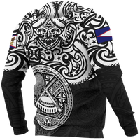 American Samoa Zip up Hoodie National Pride (White) - Polynesian Pride