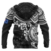 Cook Islands Polynesian Hoodie White Turtle - Polynesian Pride