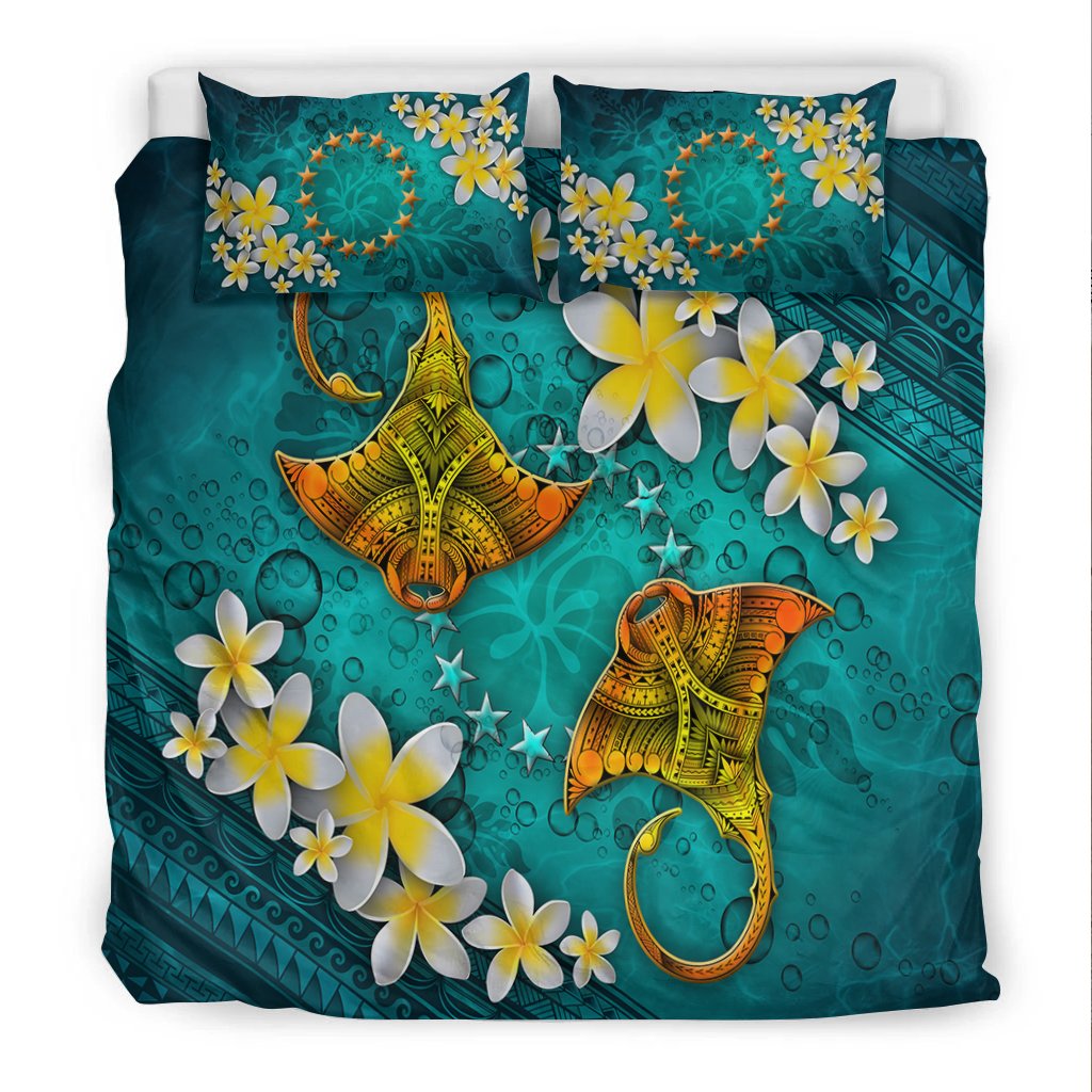 Cook Islands Polynesian Bedding Set - Manta Ray Ocean - Polynesian Pride