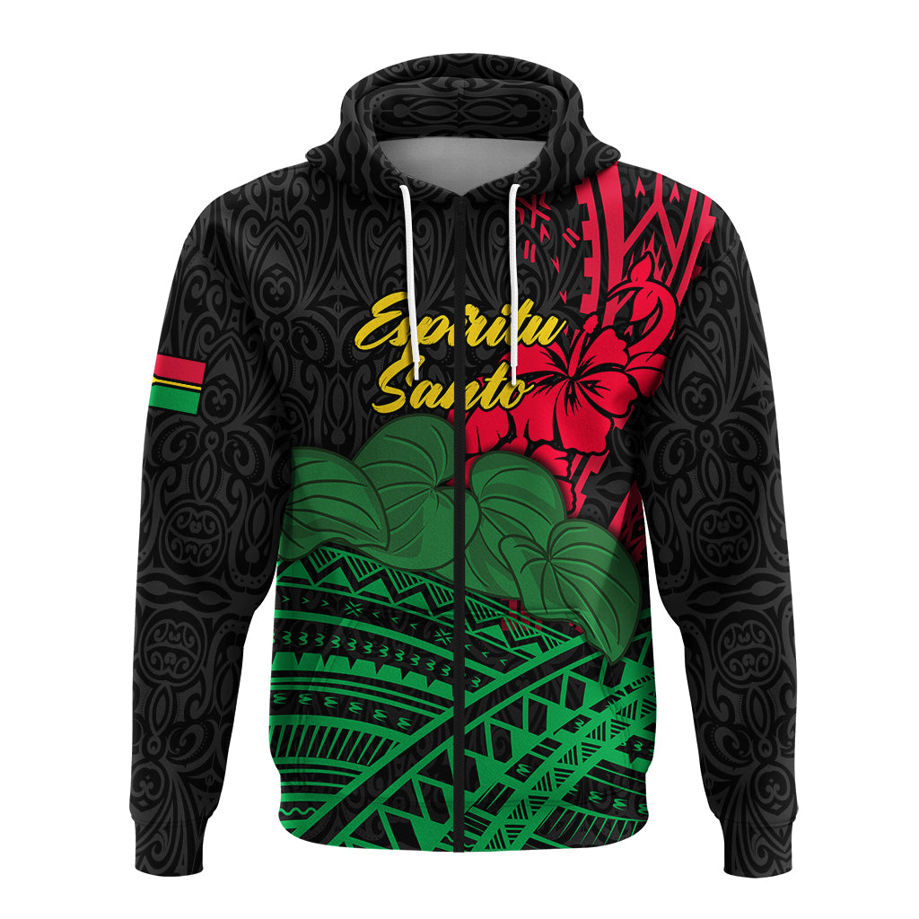 Custom Vanuatu Espiritu Santo Zip Hoodie Kava With Hibiscus LT12 - Polynesian Pride