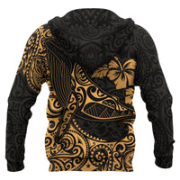 Polynesian Hawaii Zip up Hoodie Polynesian Golden Humpback Whale - Polynesian Pride