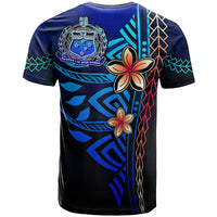 Samoa Polynesian T Shirt Blue Vintage Tribal Mountain - Polynesian Pride