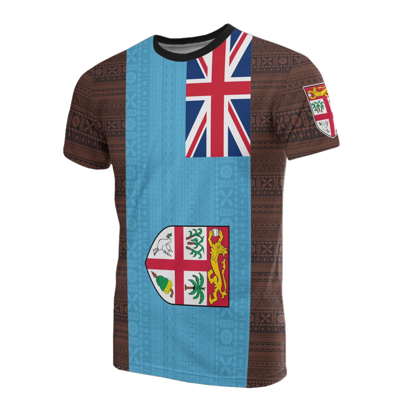 Fiji Tapa T Shirt Fiji Flag Unisex Blue - Polynesian Pride
