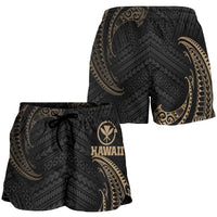 Hawaii Polynesian Women's Short - Gold Tribal Wave - Polynesian Pride