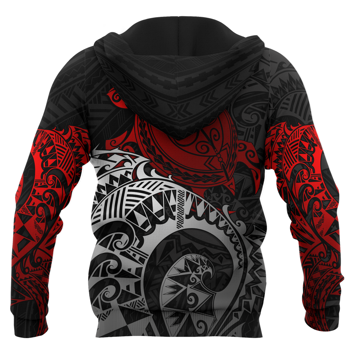 American Samoa Polynesian Hoodie (Zip up) Polynesian Turtle (Red) - Polynesian Pride