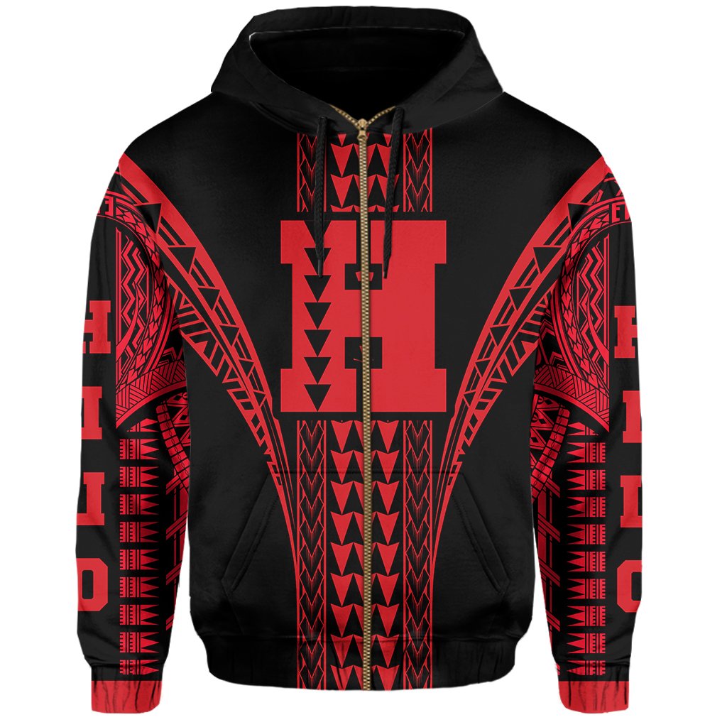 Hawaii Hoodie Hilo HI Zip Hoodie - Polynesian Pride