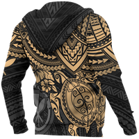 Polynesian Hawaii Hoodie (Zip up) Gold Turtle - Polynesian Pride