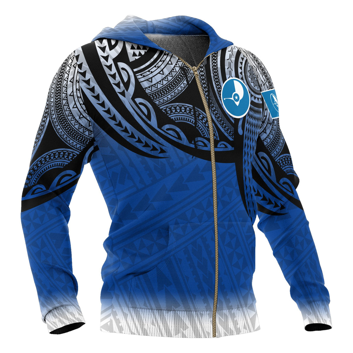 Yap Micronesia Zip up Hoodie Tattoo Pattern - Polynesian Pride