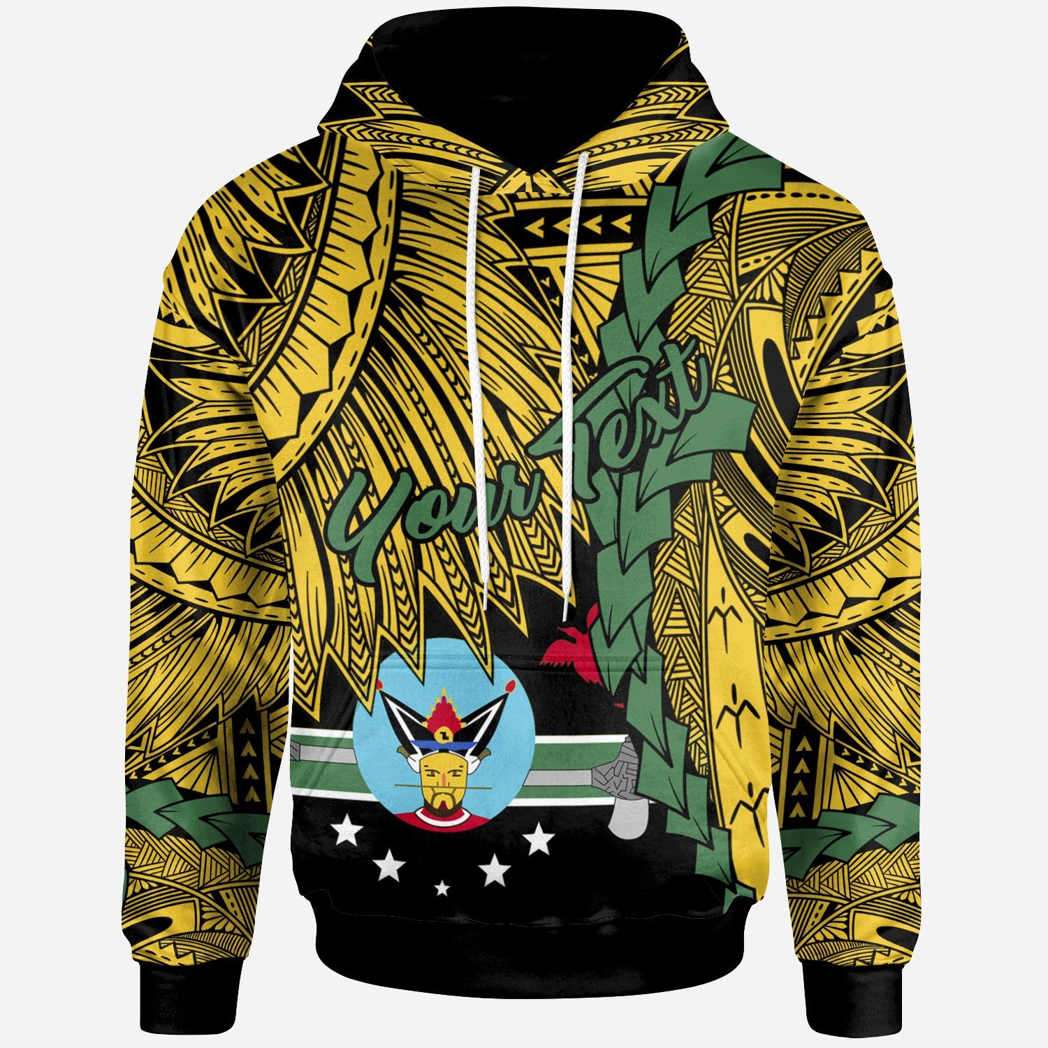 Papua New Guinea Hela Province Polynesian Custom Hoodie Tribal Wave Tattoo Unisex Yellow - Polynesian Pride