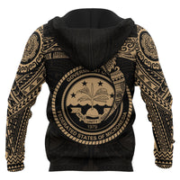 Federated States of Micronesia Hoodie Gold Heart Shield - Polynesian Pride