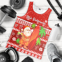 Mele Kalikimaka Men Tank Top Santa Claus Hawaii Christmas LT13 - Polynesian Pride