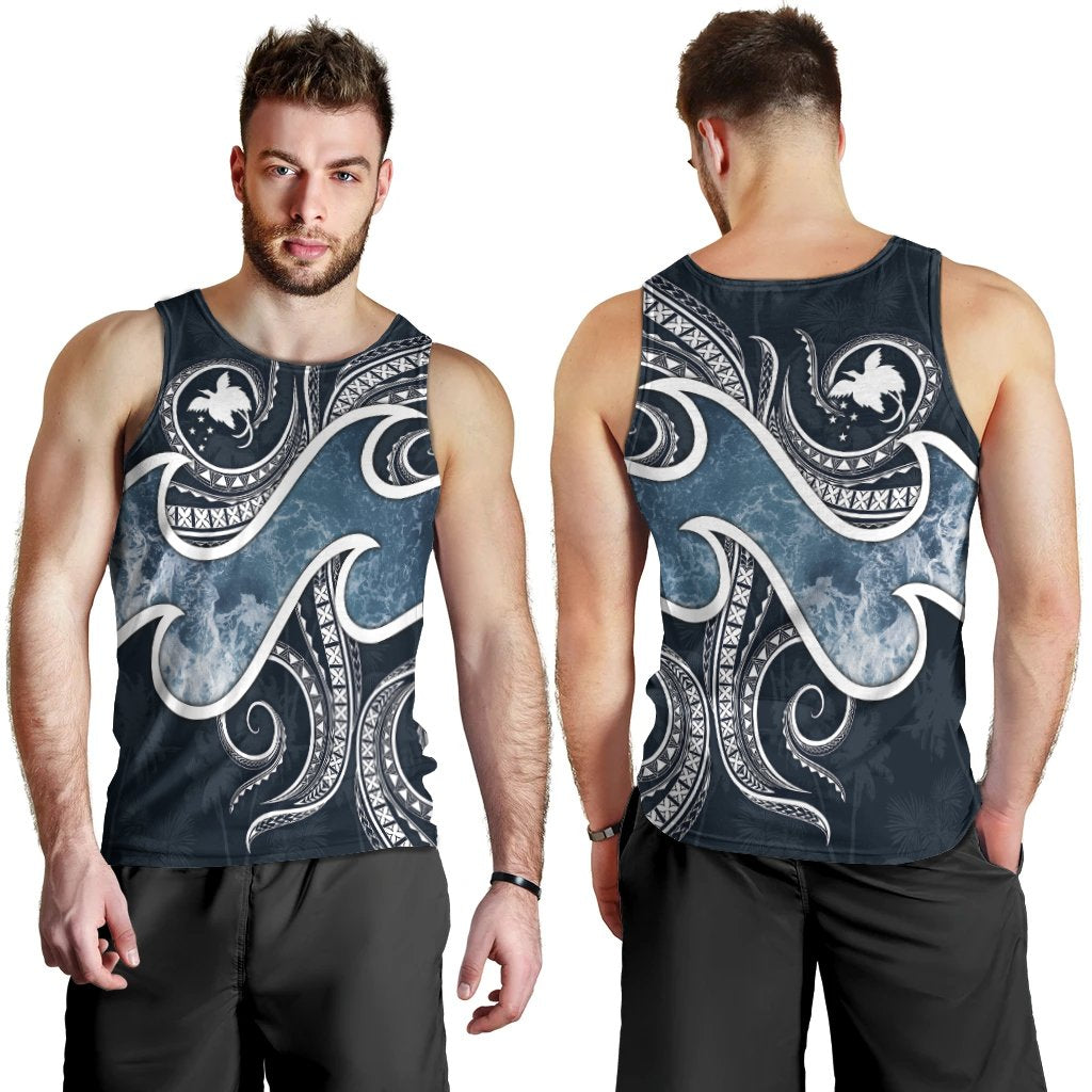 Papua New Guinea Polynesian Men's Tank Top - Ocean Style - Polynesian Pride