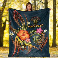 Niue Polynesian Personalised Premium Blanket - Legend of Niue (Blue) - Polynesian Pride