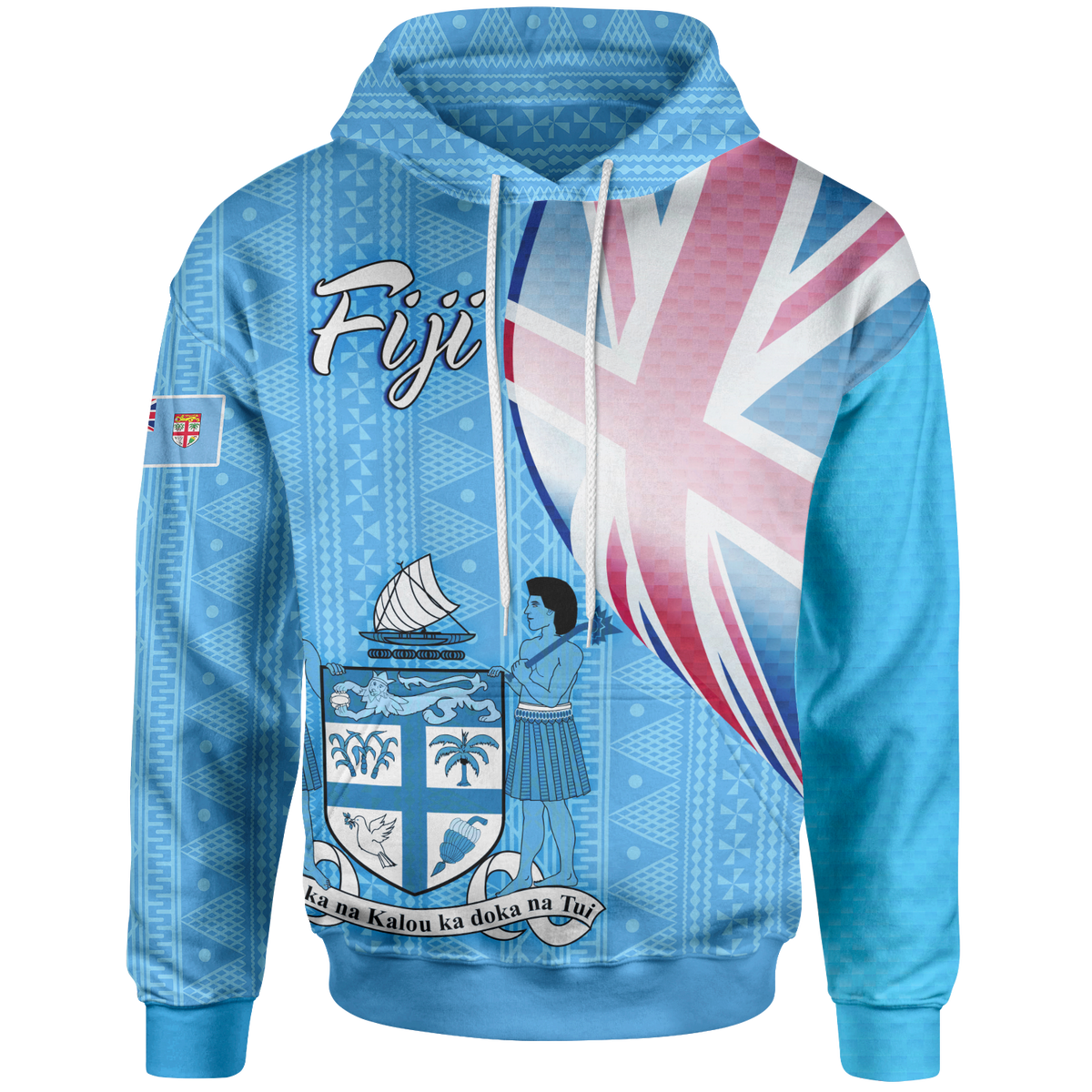 Fiji Polynesian Hoodie Fiji Flag Unisex Blue - Polynesian Pride