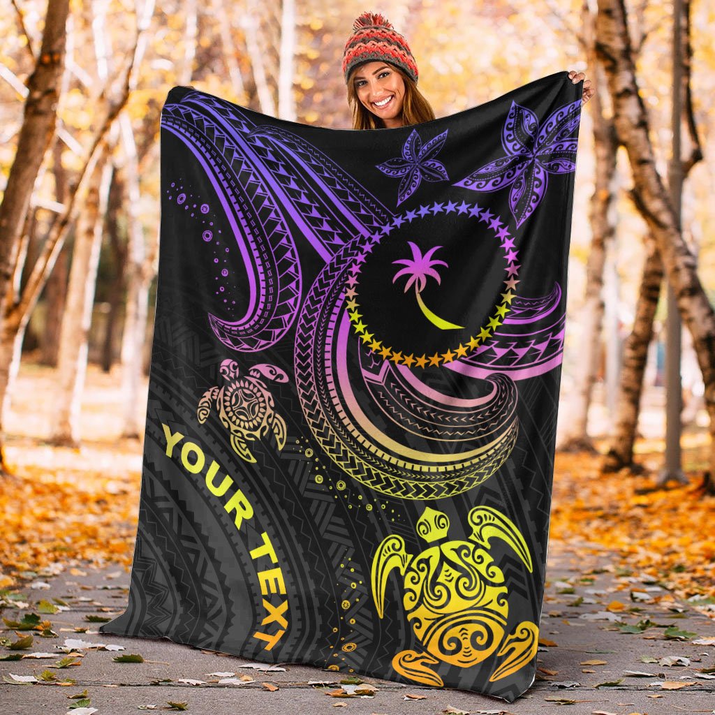 Chuuk Custom Personalised Premium Blanket - Pink Turtle - Polynesian Pride