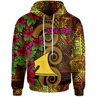 Tokelau Polynesian Custom Hoodie Hibiscus Vintage Unisex Orange - Polynesian Pride