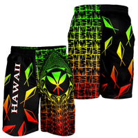 Hawaii Men Shorts - Kanaka Maoli Rocket Style(Reggae) - Polynesian Pride