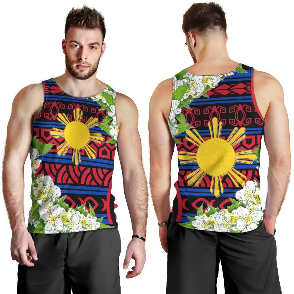 Philippines Men Tank Top - Jasmine Flower Style - Polynesian Pride