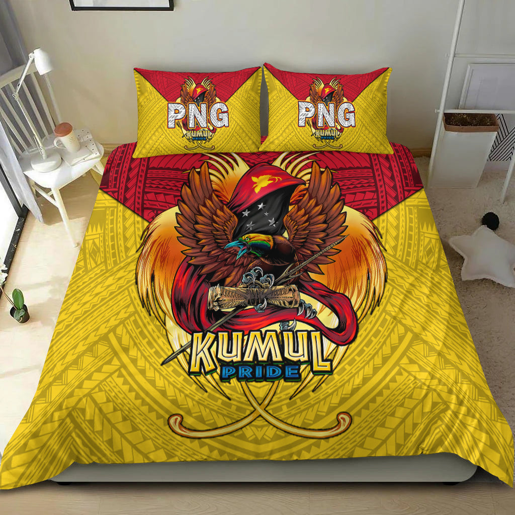 Papua New Guinea Rugby Kumul Pride Bedding Set - LT2 YELLOW - Polynesian Pride