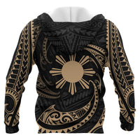 Philippines Zip up Hoodie Gold Tribal Wave - Polynesian Pride