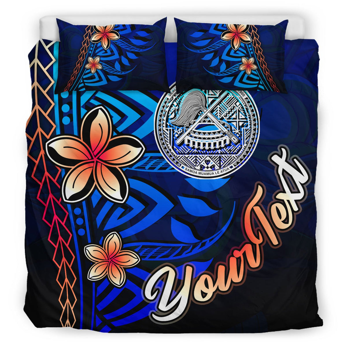 American Samoa Custom Personalised Bedding Set - Vintage Tribal Mountain - Polynesian Pride