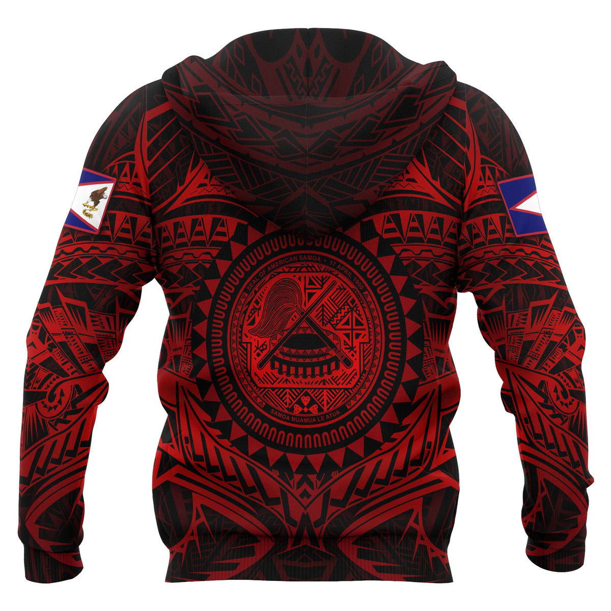 American Samoa Polynesian Hoodie Red Seal - Polynesian Pride
