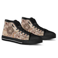 American Samoa High Top Shoes - Hibiscus Flowers Vintage Style - Polynesian Pride