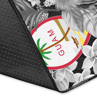 (Custom Personalised) Guam Seal Area Rug Polynesian Turtle with Flowers Version White LT13 - Polynesian Pride