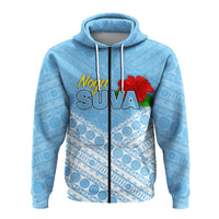 Custom Fiji Suva Rugby Zip up Hoodie Tapa Pattern LT12 - Polynesian Pride