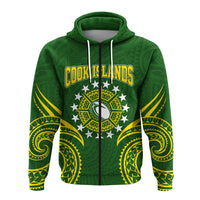 Custom Cook Islands Rugby Zip up Hoodie Tribal Pattern LT12 - Polynesian Pride