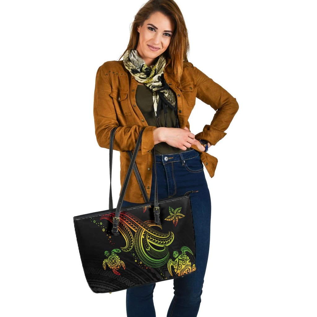 Polynesian Leather Tote - Reggae Turtle - Polynesian Pride