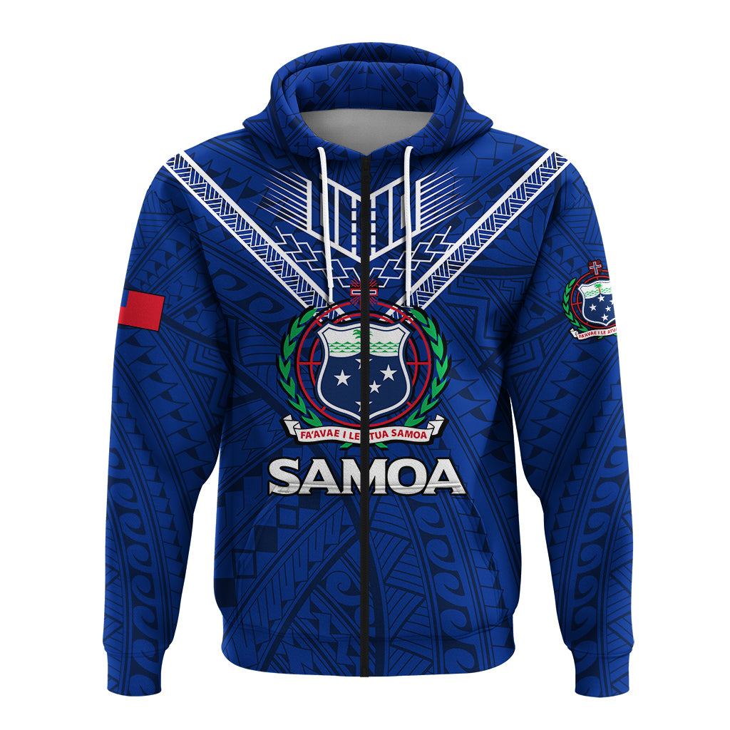 Samoa Zip Hoodie Samoan Warrior Pride LT12 - Polynesian Pride
