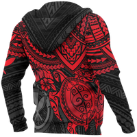 Polynesian Hawaii Hoodie Red Turtle - Polynesian Pride