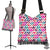 Hawaii Palm Foliage On Striped Zigzag Crossbody Boho Handbag Crossbody Boho Handbag One Size Pink - Polynesian Pride